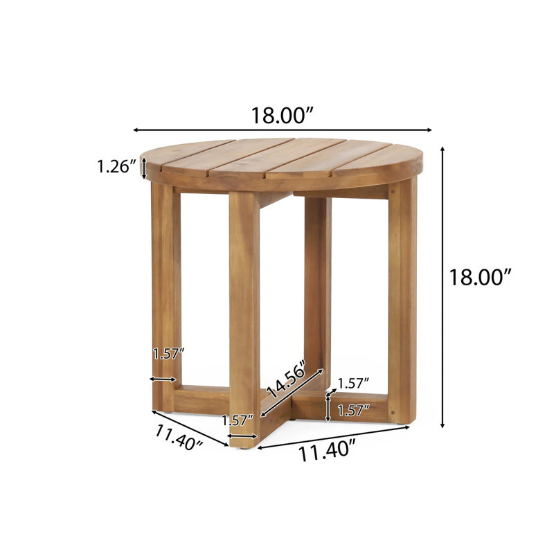Lorene Outdoor 3-Piece Acacia Wood Conversation Set With Water-Repellent Cushions