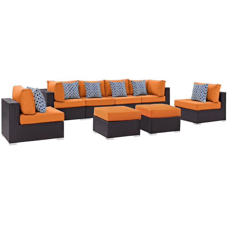 Ensemble modulaire d'extérieur 8 pièces Convene, Orange