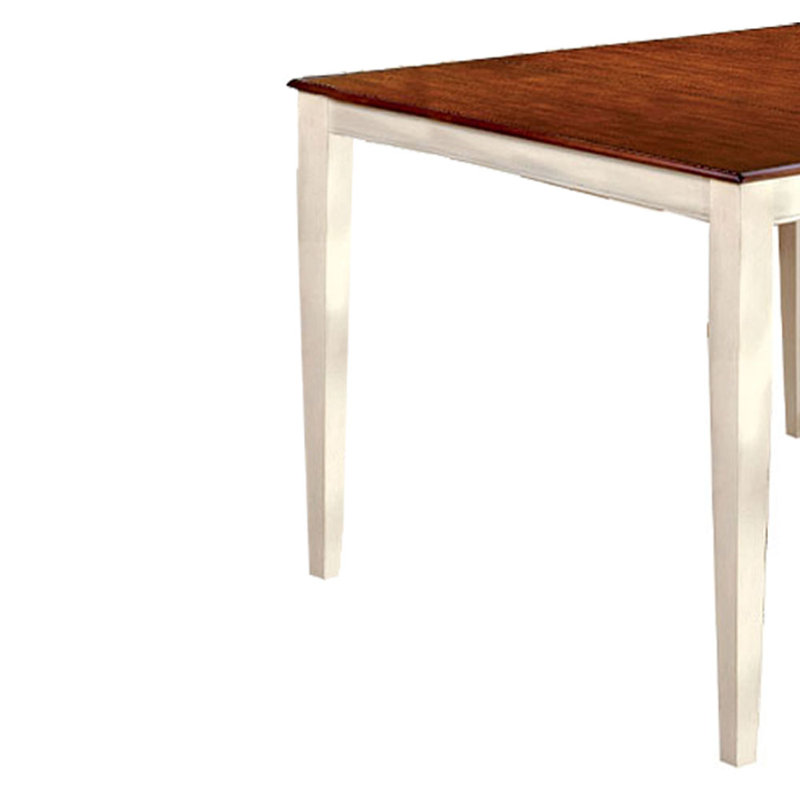 Table de salle à manger en bois massif cerise à hauteur de comptoir royst, Blanc