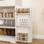 Armoire blanche de 70 po de hauteur, 2 tiroirs, portes de grange, bois à haute densité, bahut avec ancrages muraux à extrémités multiples, portes polyvalentes pour la vie et la salle à manger, portes