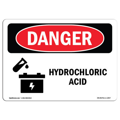 Hydrochloric Acid Aluminum Sign 12 x 18
