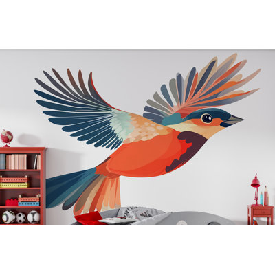 Autocollant mural oiseau coloré, autocollant mural oiseau en vol, décoration murale oiseau arc-en-ciel, décoration de chambre d'enfant, autocollant mural animal pour chambre d'enfant 339 g