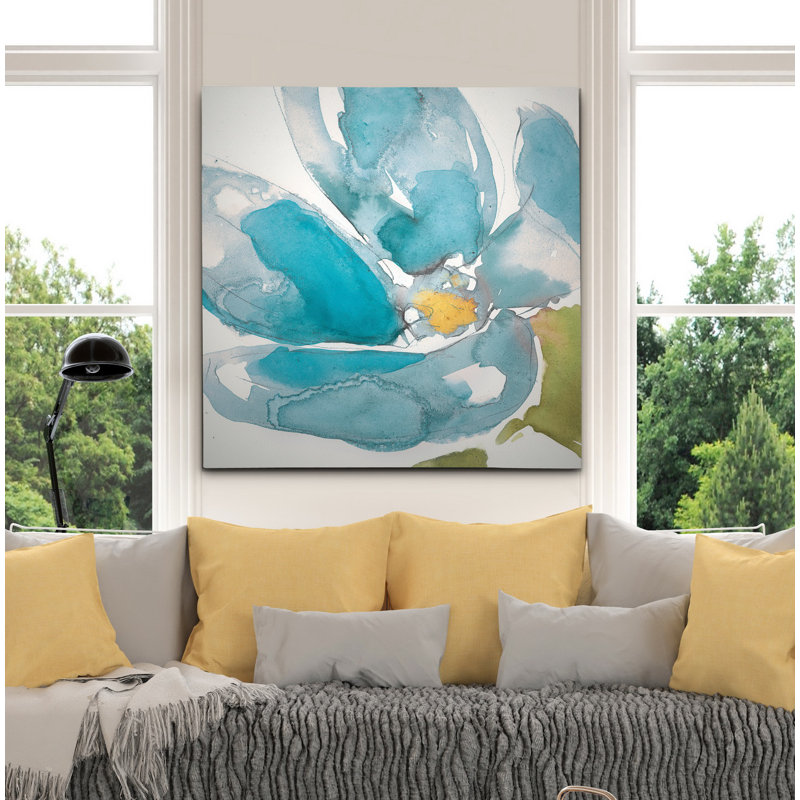 « fleur splash i », peinture, H 10 po x l 10 po x P 1,5 po, Toile tendue