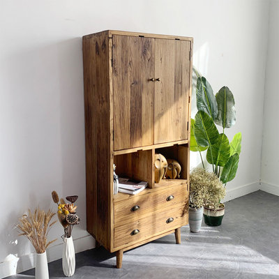 Reclaimed Old Walnut Wood Shelf Storage Floor Bookcase