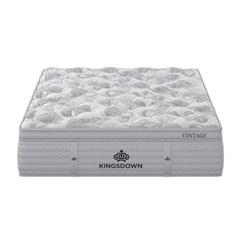 Kingsdown Vintage 15.5" Cushion Firm Euro Pillow Top Hybrid Mattress, Extra-long Twin