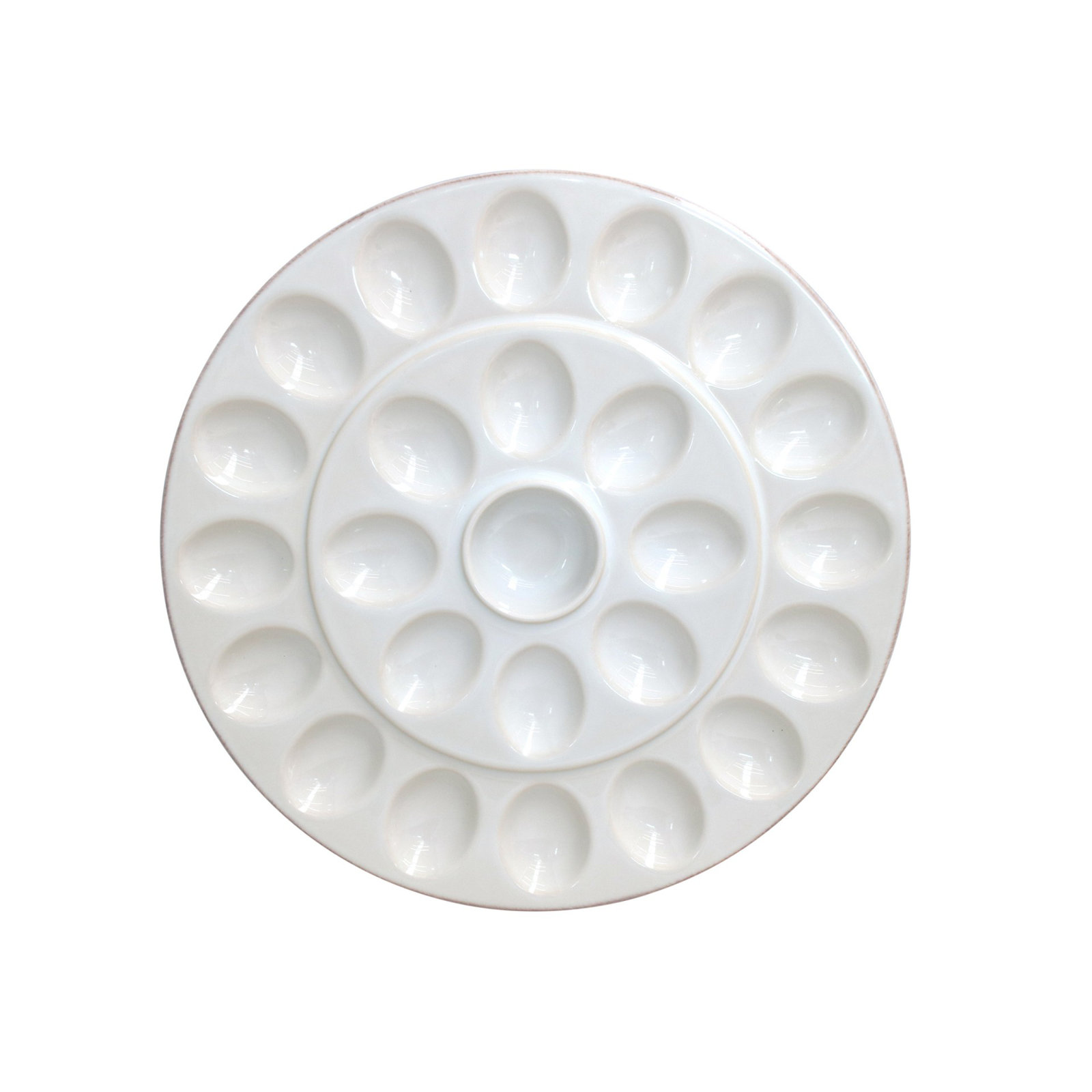Cook & Host Round Egg Platter, White