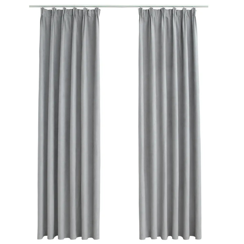 Arni Blackout Curtain Pair, 140cm W x 225cm D, Grey