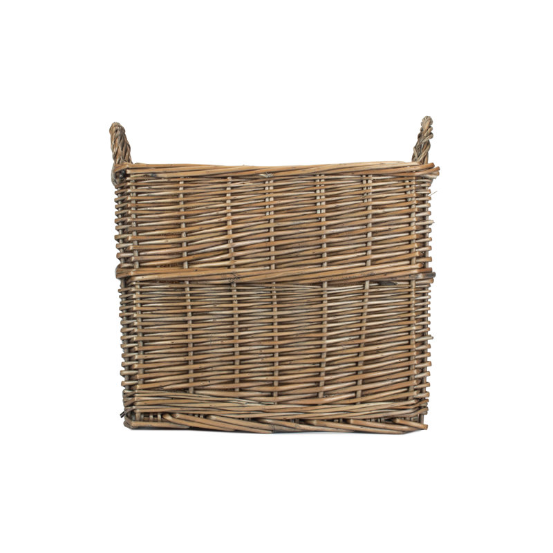 Wicker Lined Log Storage Basket, 33cm H x 25cm W x 35cm D