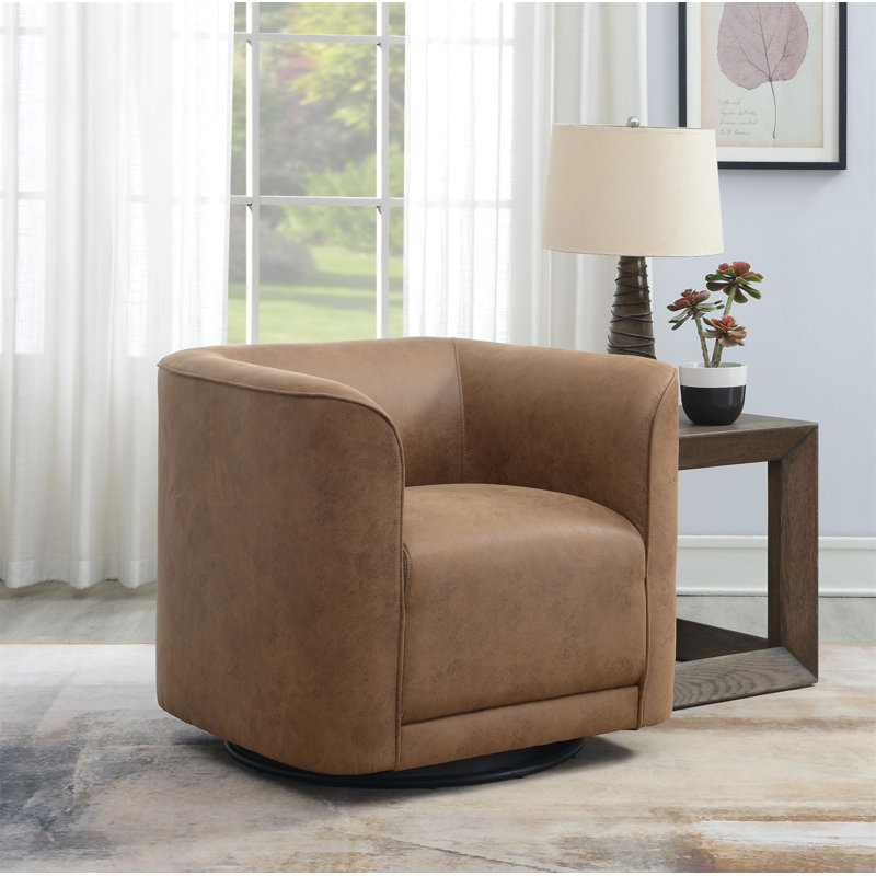 Fauteuil d'appoint pivotant brun