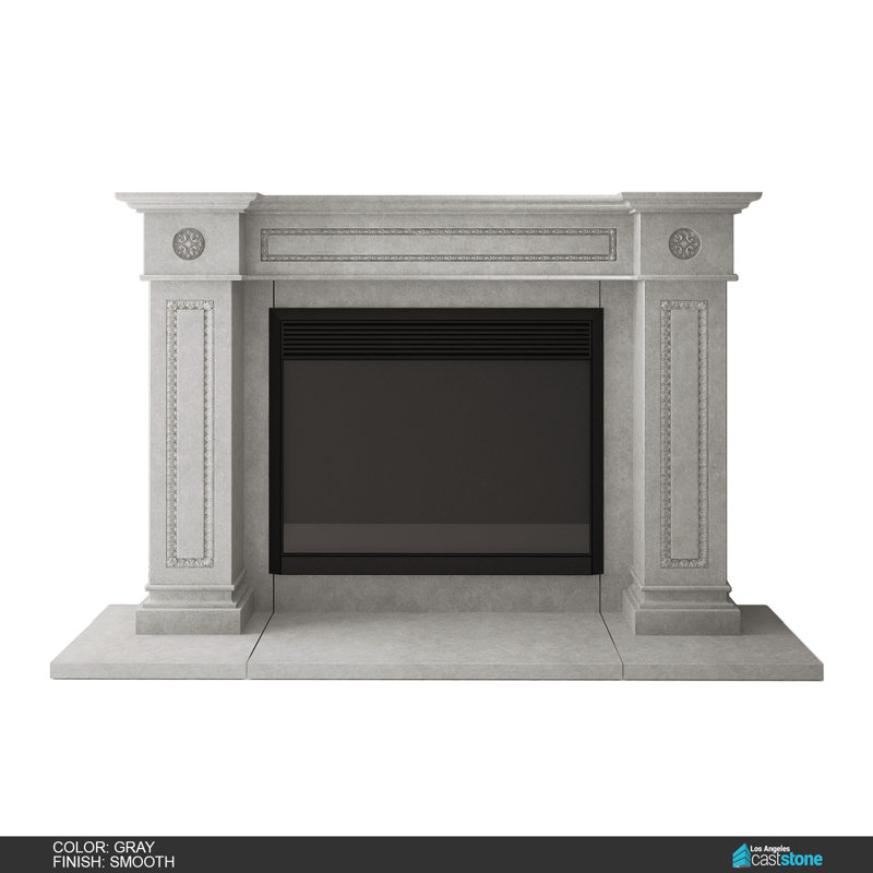 Berlin Concrete Fireplace Surround, Smooth Gray