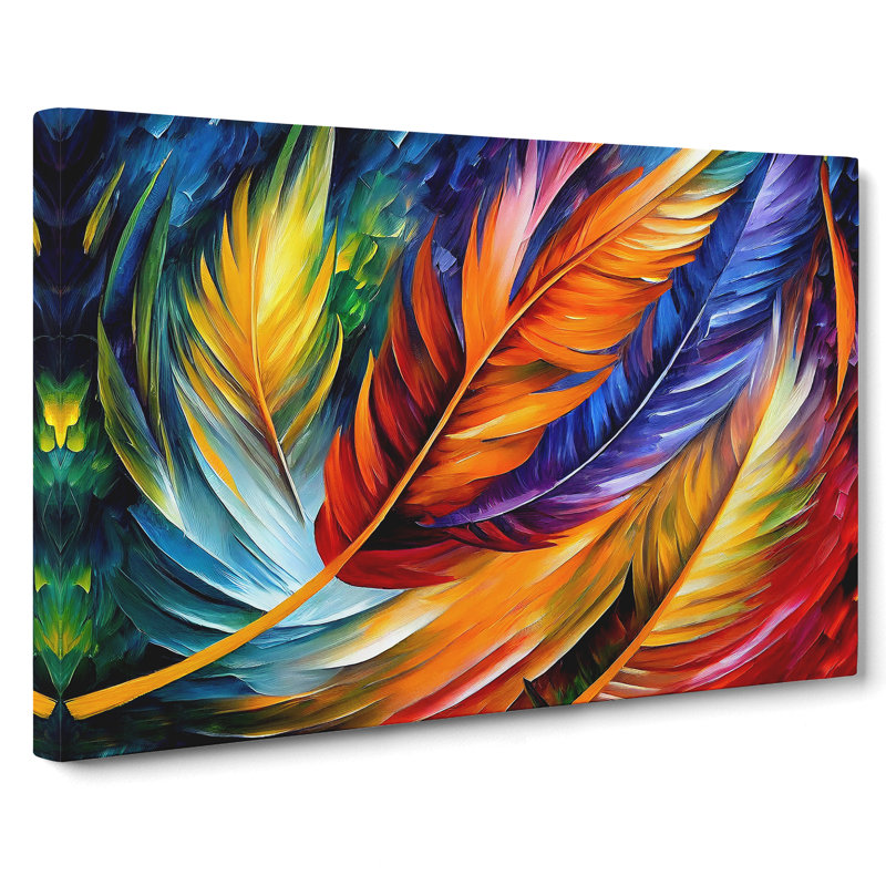 Bird Feather Art Vol.4 Abstract - Wrapped Canvas, 35cm H x 50cm W x 3cm D