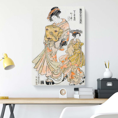 Young Ladies by Koryusai Isoda - Wrapped Canvas Print