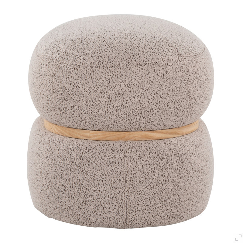 Repose-pieds contemporain en bois Ashbury beige et bois naturel, Beige