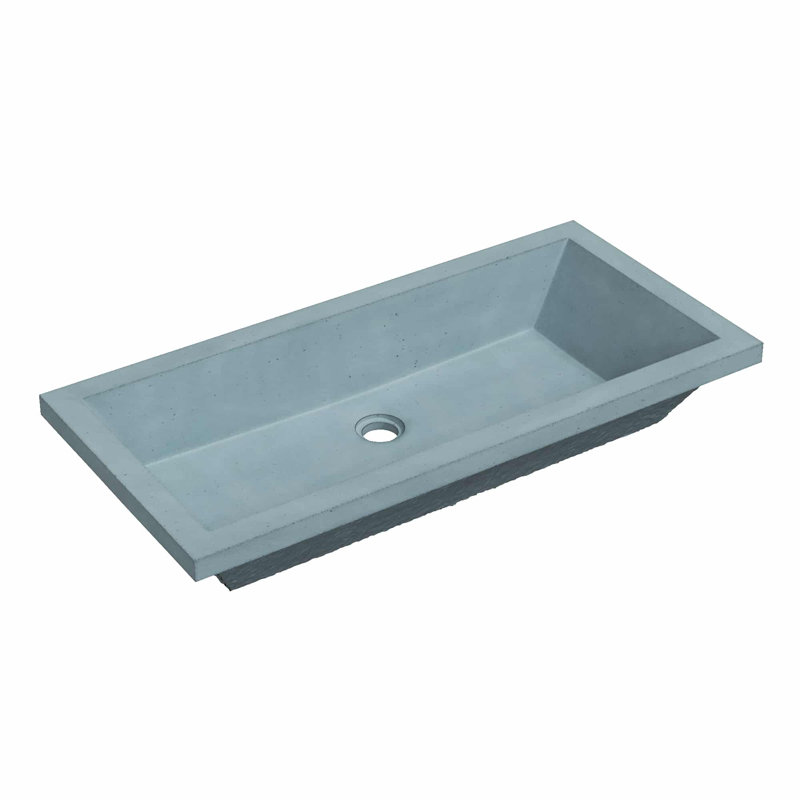 Arcata 30" Undermount Concrete Trough Bathroom Sink, Ocean