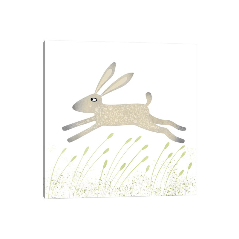 «Hare» par Nic Squirrell - impression d'art graphique, H 12 po x l 12 po x P 0,75 po, Toile tendue, Pas de tapis