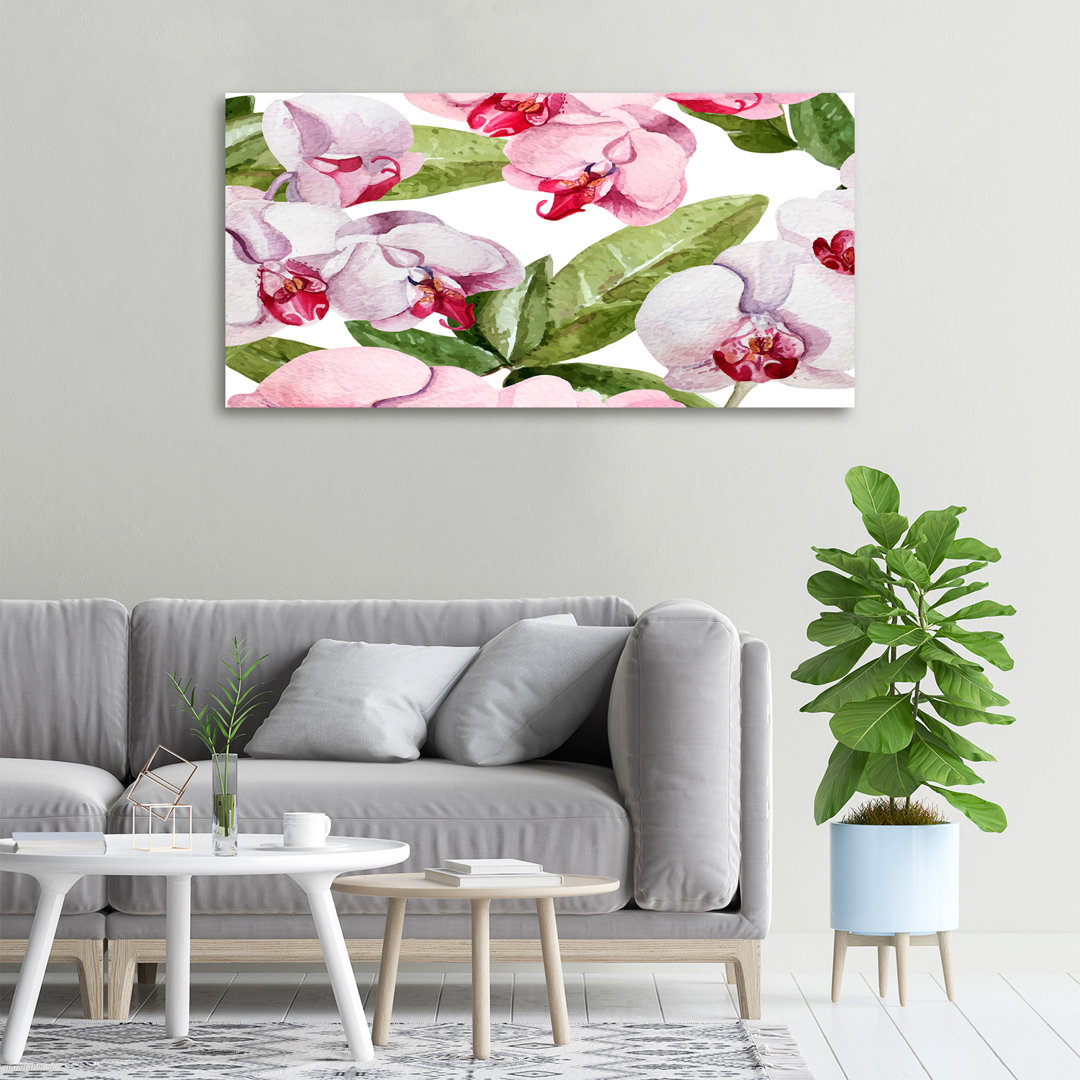 Glasbild Pink Orchids