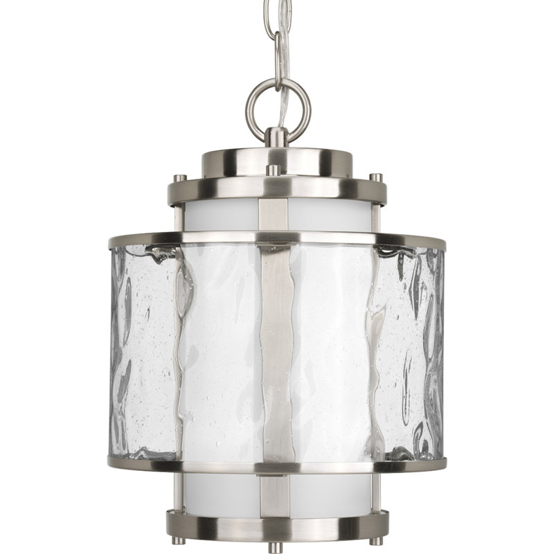 Luminaire suspendu cylindrique à 1 lumière Rawson, Nickel brossé
