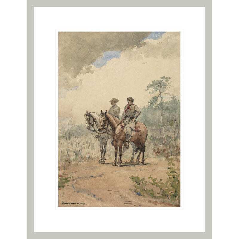 «Two Scouts» par Winslow Homer, impression giclée sur cadre, 21,75 po H x 16,88 po L
