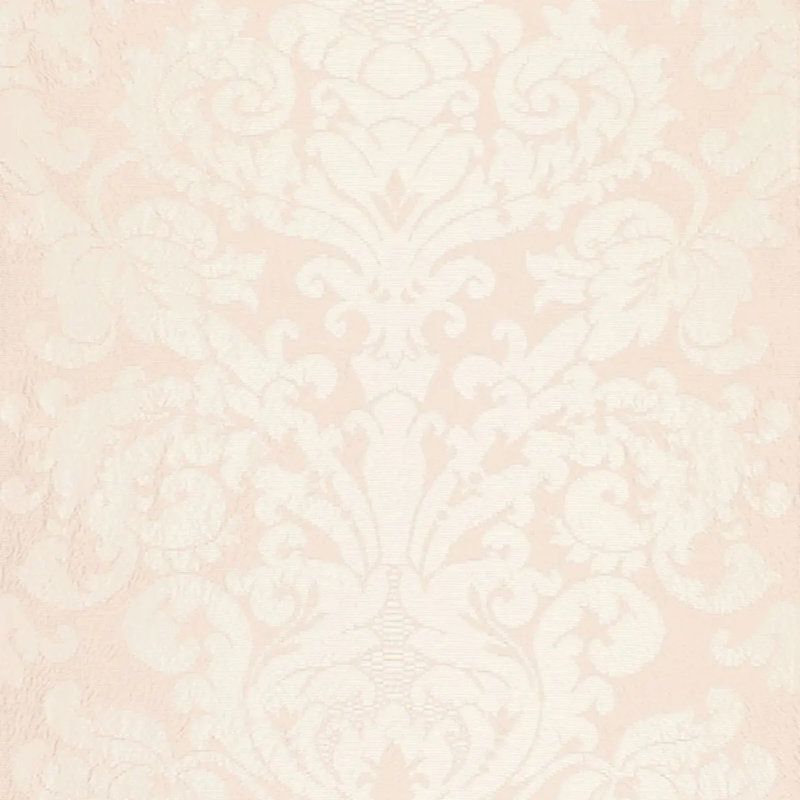 Schumacher x Timothy Corrigan Chateau Silk Damask Fabric, White/Off-White/Beige