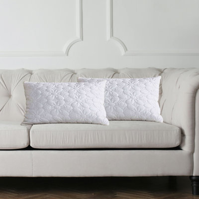 Housse de coussin lombaire matelassé à motif floral 12 po x 20 po MARQEL