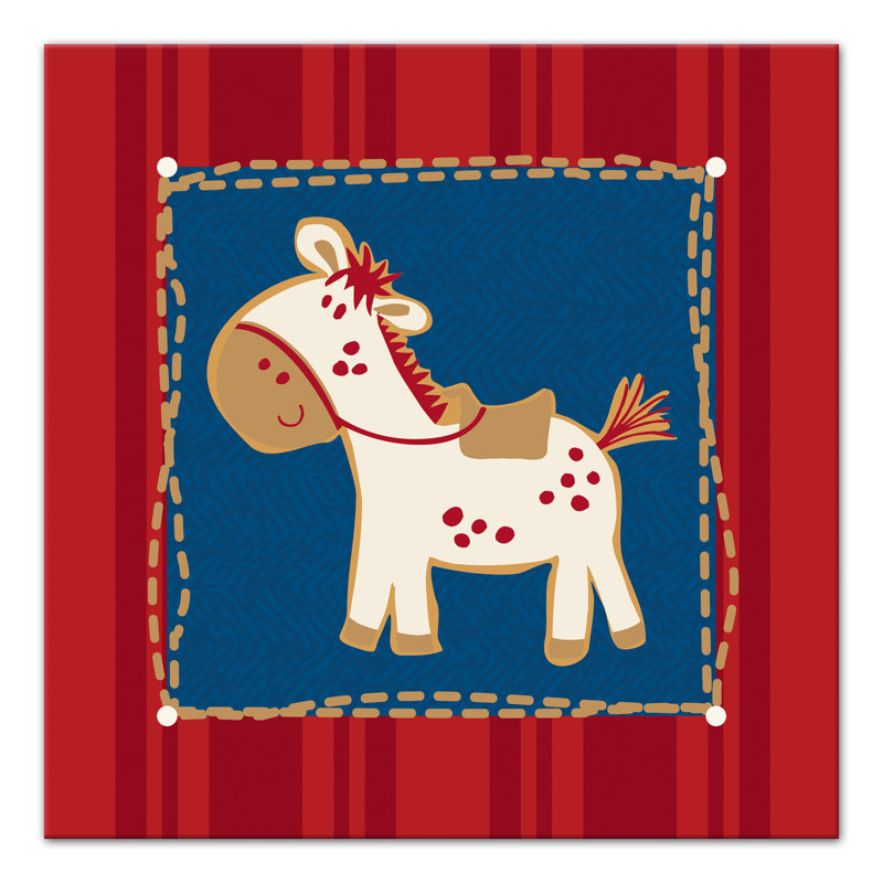 Art sur toile pour cheval dessiné Jule, H 12 po x l 12 po x P 1,25 po