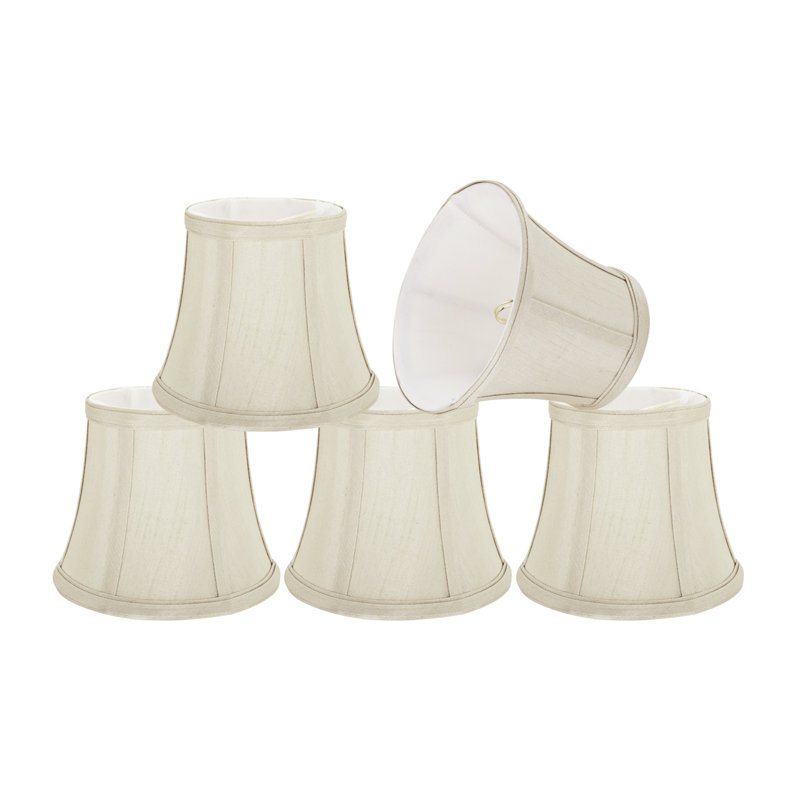 Abat-jour cloche en tissu de style candélabre de 5 po (attache), Ivoire