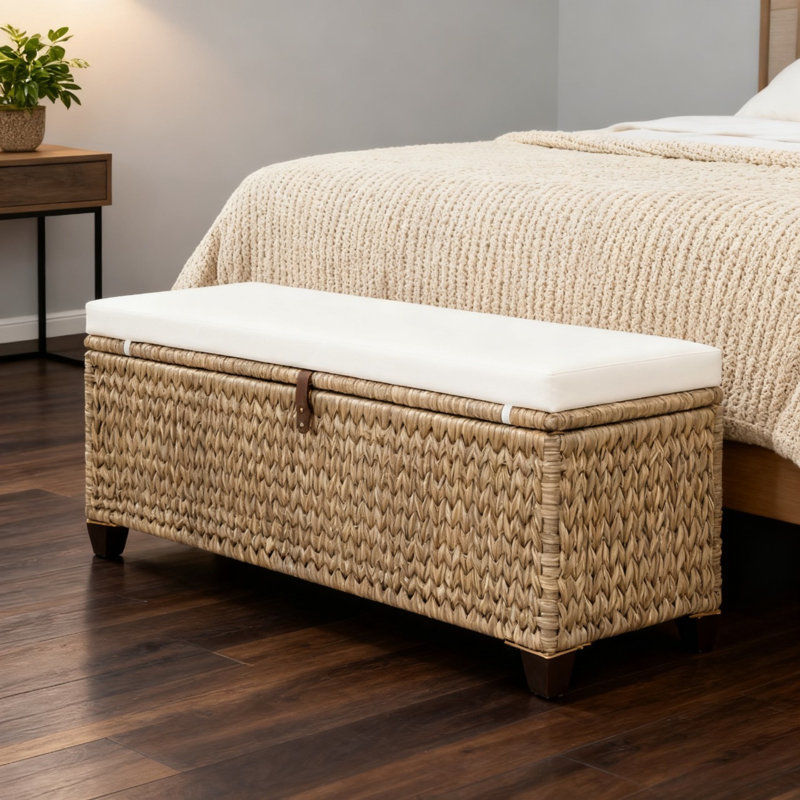 Blewett Outdoor Wicker Storage Bench