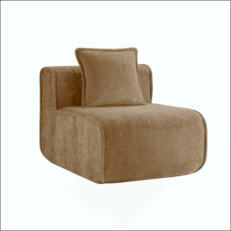 Canapé en velours sans accoudoirs - Confort luxueux et design polyvalent pour les espaces de vie modernes, Brun