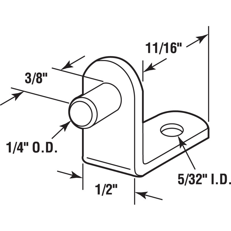 Chevilles de soutien pour tablettes Prime-Line, 1/4 po, fabrication en acier, laiton