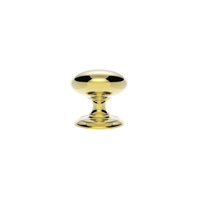 Single Dummy Door Knob, Polished Brass