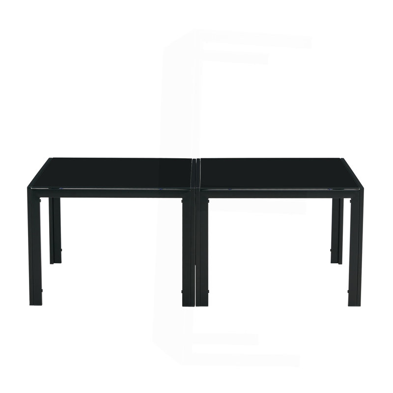 Ensemble de 2 tables basses, Plateau noir / base noire