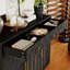 Commode d'appoint 3 tiroirs 3 portes avec design Rusric