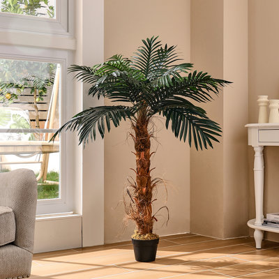 120cm Simulated Plant Indoor Outdoor Palm Tree Decor with Pot