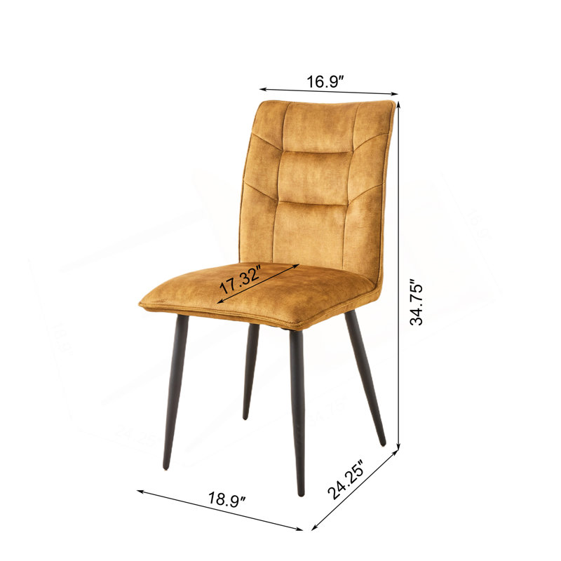 Ensemble de chaises de salle à manger 2 pièces Modern, Jaune