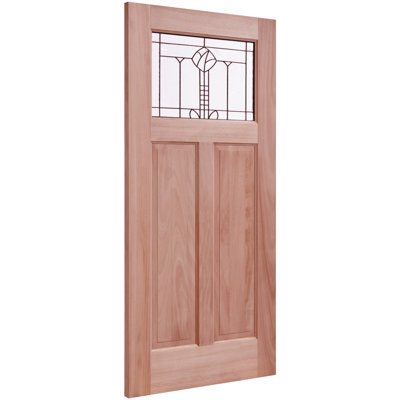Unfinished Mahogany Slab Front Entry Door
