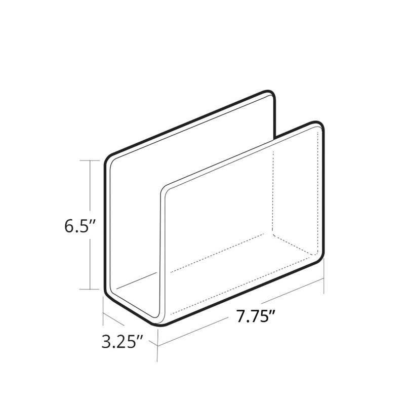 Clear Acrylic Medium Rectangular Pedestal File Holder