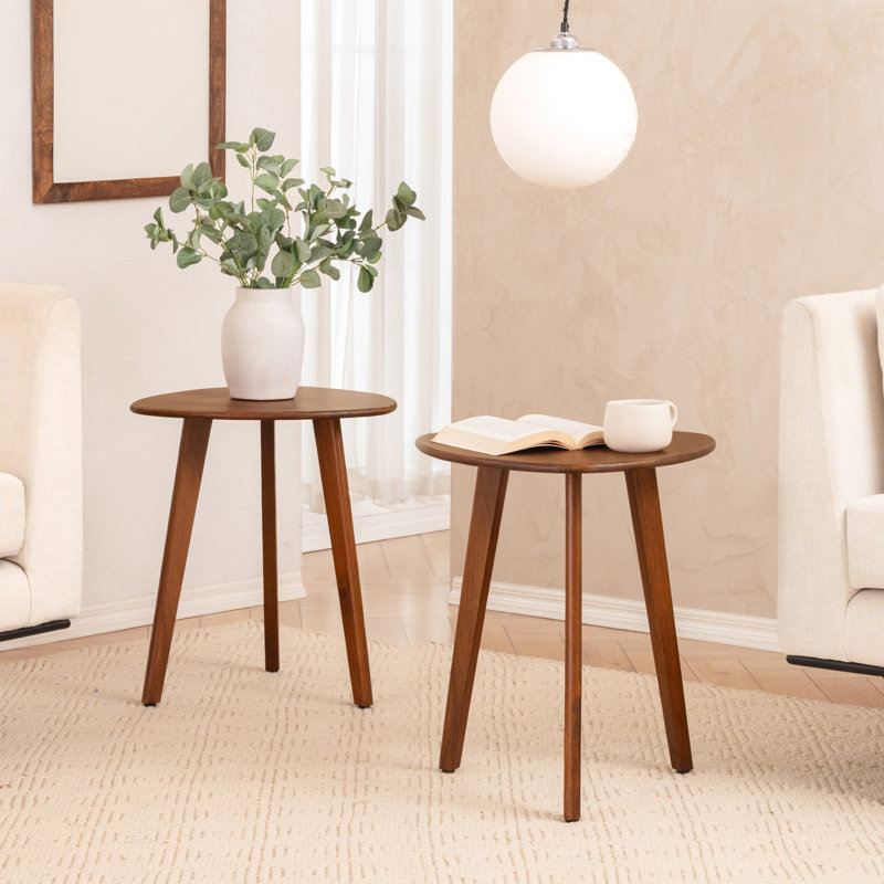 Tables de bout en bois massif Axel, Noyer, H 20 po x l 18 po x P 18 po