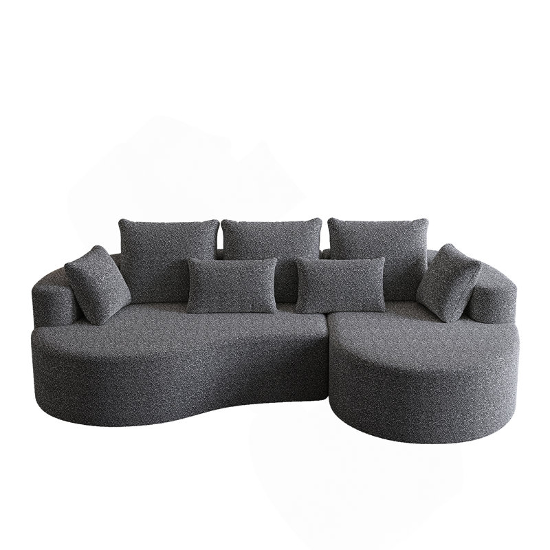 Canapé modulaire surdimensionné moderne et rembourré, siège en nuage courbé extra large et large à 4 places de 105 pouces avec 7 coussins, canapé-lit combiné gratuit pour le salon, la chambre à coucher