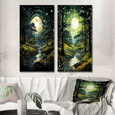 «Forest Enchanted Forest Pointillism» «Forest Enchanted Forest Pointillism» 2 - pièces sur
