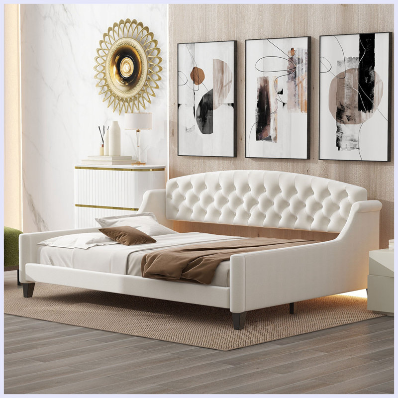 Lit de jour double, Beige