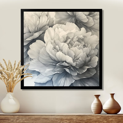 Pivoines en couches monochromes II - pivoines, art mural