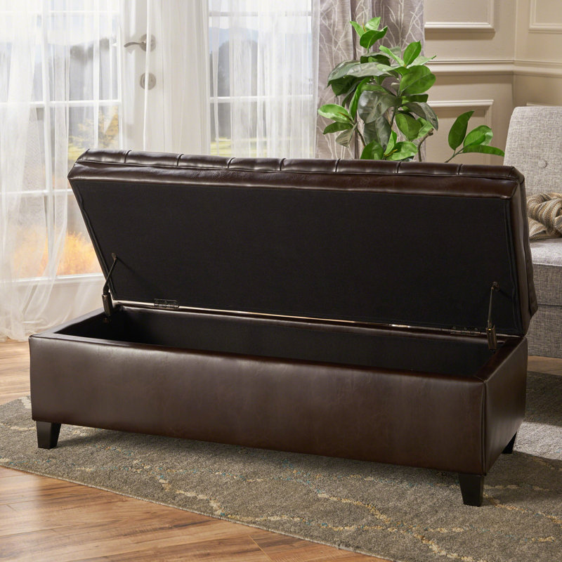 Tufted Button Storage Bench, Brown
