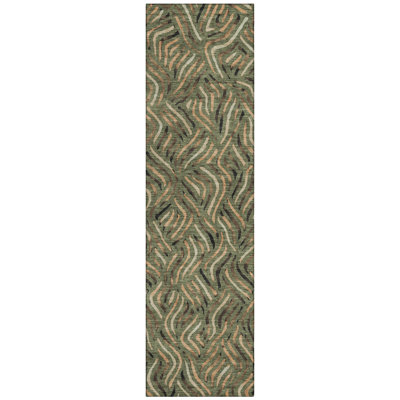 Machine Washable Indoor/Outdoor Chantille ACN2474 Abstract Rug
