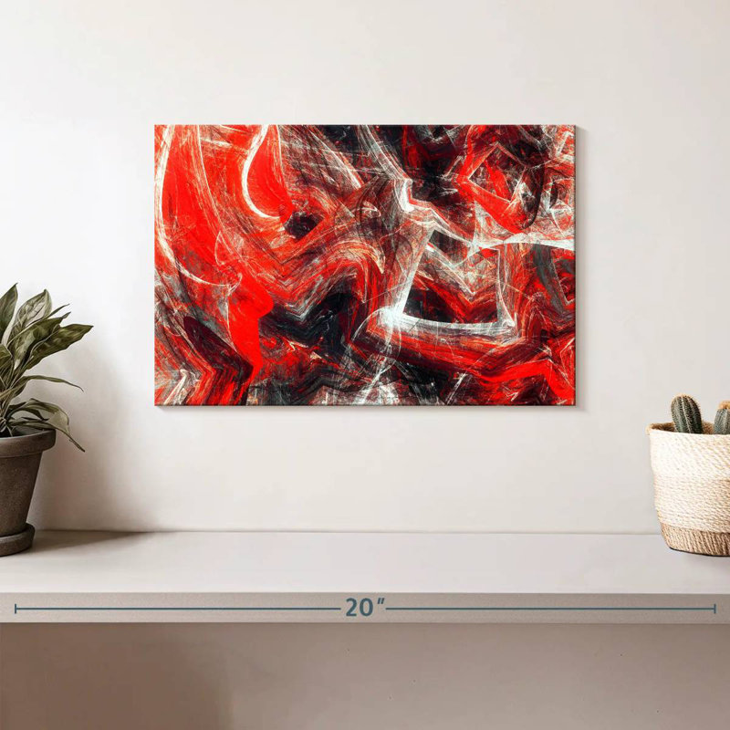 Avery Red Revolt Dynamic Abstract, 8" H x 12" W