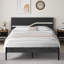 Bed Frame Single Double Size, Metal Platform Bed Frame with Wood Headboard and Footboard, Strong Steel Slats Support, No Box Spring Needed, Easy Assembly-2071124734-2020371709