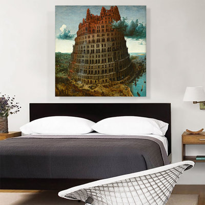 «The Little Tower of Babel 1563» par Peter Bruegel l'Ancien, reproduction d'art sur toile tendue