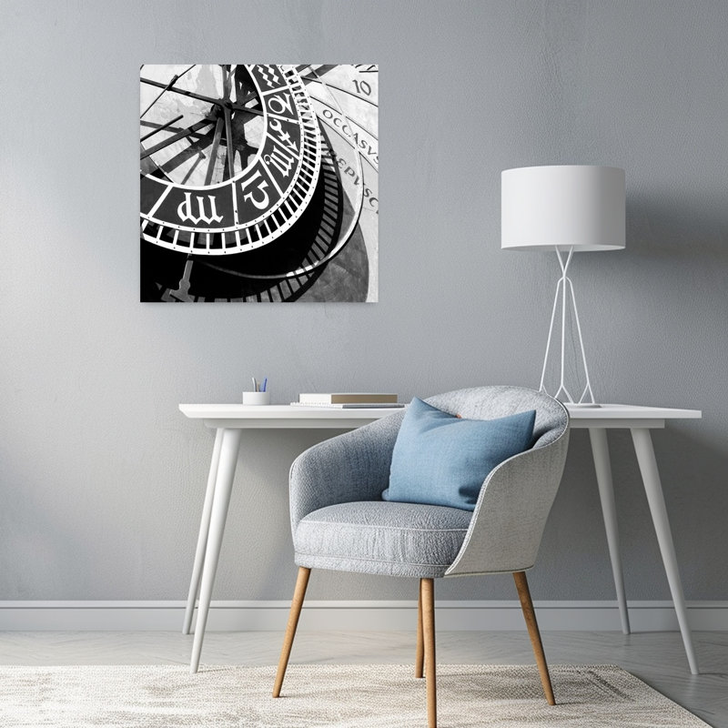 Horloge 5, art contemporain, H 24 po x l 24 po