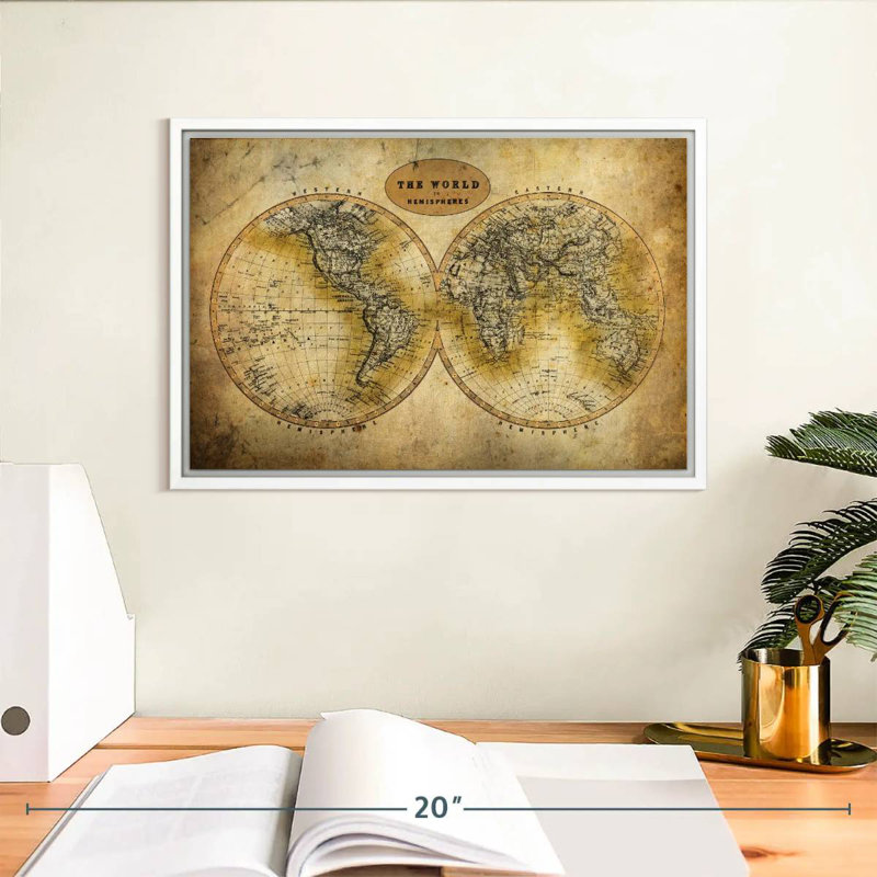 Découvrez le monde, 13 po x 9 po, Cadre flottant blanc