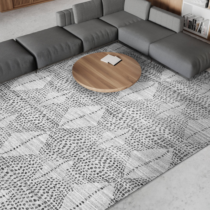 Tapis zone naturelle/grise à main géométrique noué la, Rectangle 9 pi x 12 pi
