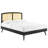 Sierra Cane and Wood Platform Bed with Splayed Legs-212808032-180429615